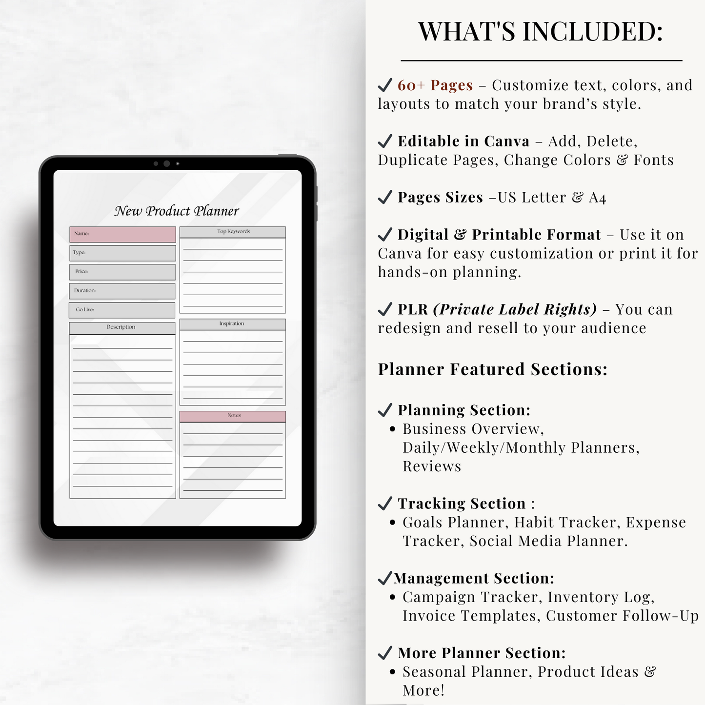 Ultimate Small Business Planner – 61-Page Digital Template Bundle & Editable Canva Organizer