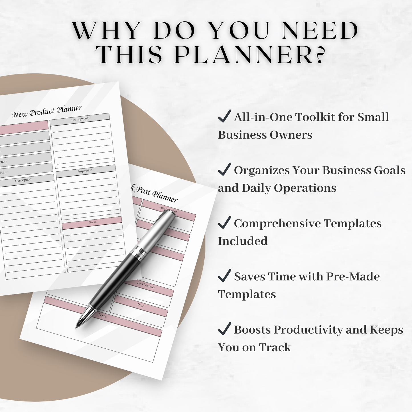 Ultimate Small Business Planner – 61-Page Digital Template Bundle & Editable Canva Organizer