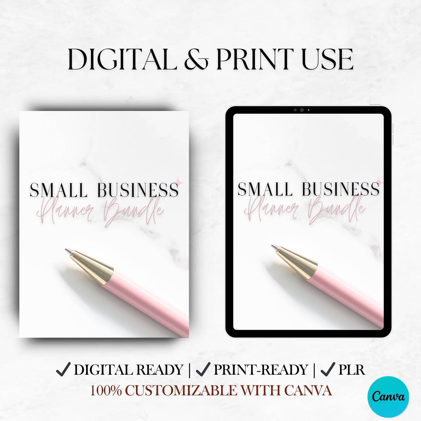 Ultimate Small Business Planner – 61-Page Digital Template Bundle & Editable Canva Organizer