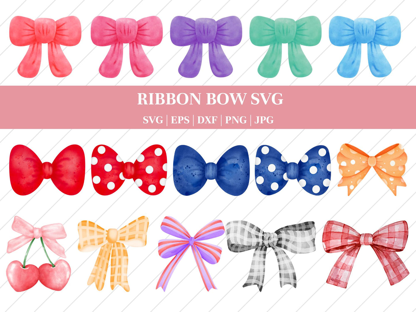 Set of 15 Bows Svg Bundle, 3D Bow Svg File, Bow Cut Files, Bow Laser Template, Coquette Svg, Bow Design Cut File, dxf, eps, jpg