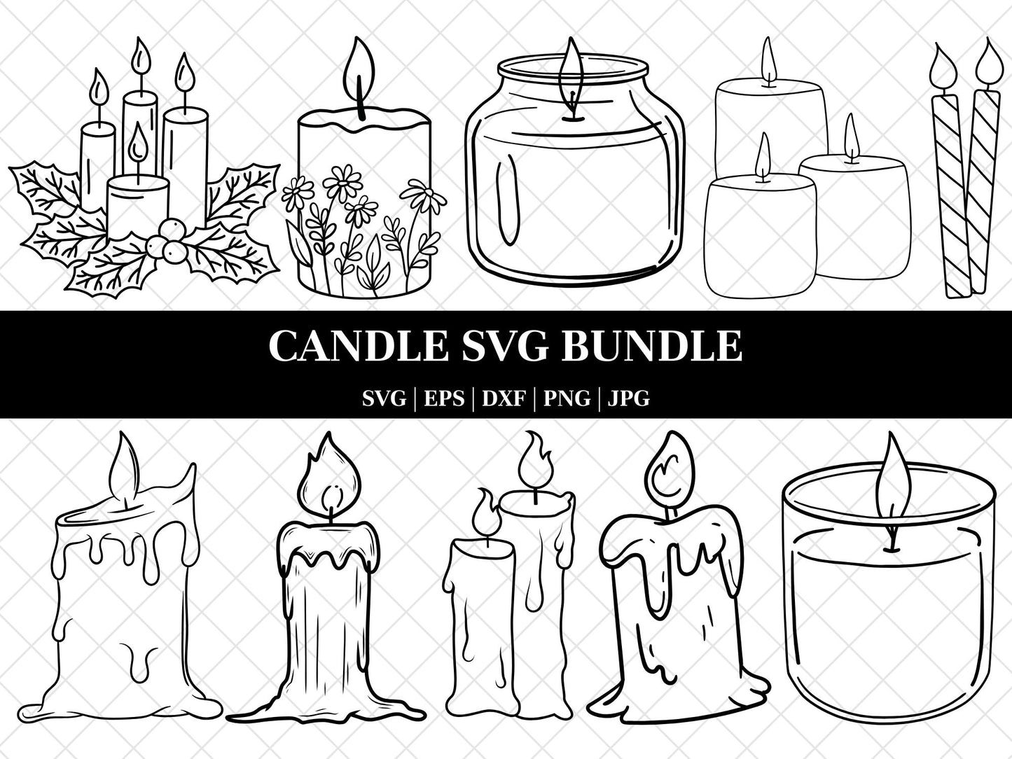Candle SVG Bundle, Candle dxf, Candle png, Candle eps, Candle vector, Candle cut files, Owl svg, Candles svg, Birthday candle svg