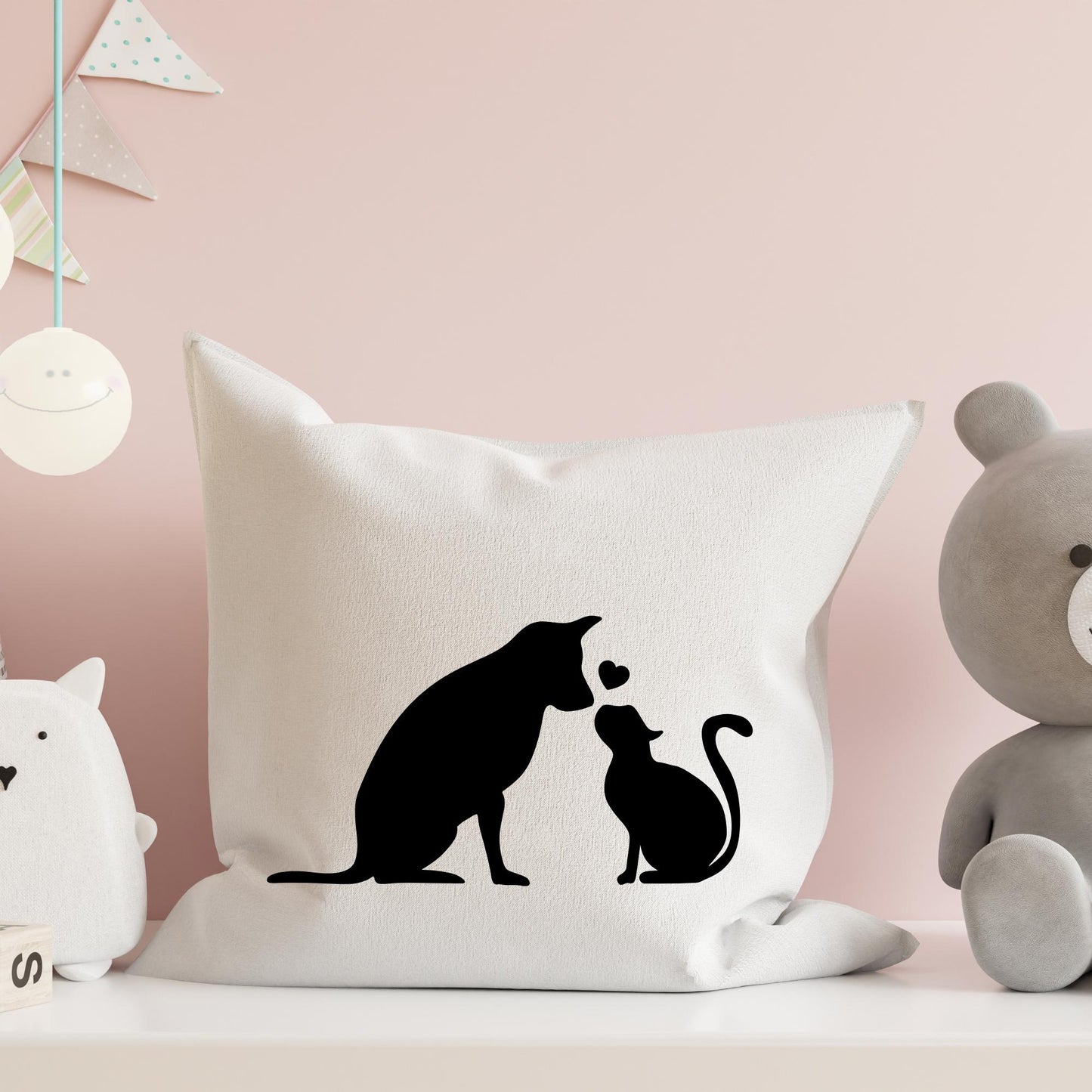Dog and Cat silhouette SVG, dog cat outline png, dog and cat clipart, pet png, dog cat love friends svg, dog cat cricut silhouette cut file