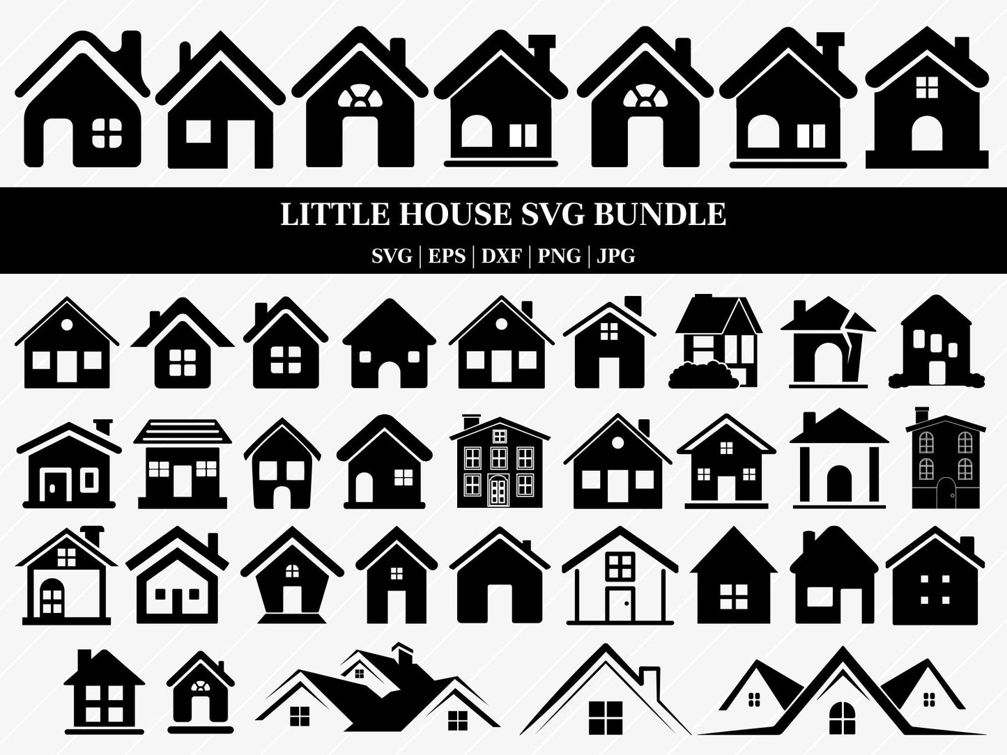 Little House Svg Bundle, Roof House Svg, Floral house SVG, Tiny house Svg, House Outline svg, Scandinavian house SVG, cut file for cricut