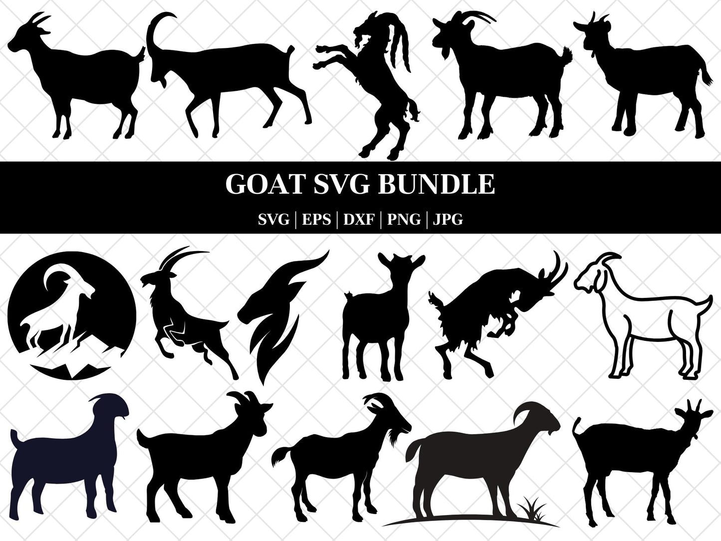 Goat Svg - Animal Svg - Farm Animal Svg - Goat Silhouette - Goat Cut Files - Goat Svg Bundle - Goat Clipart - Goat Design Svg - Goat Vector