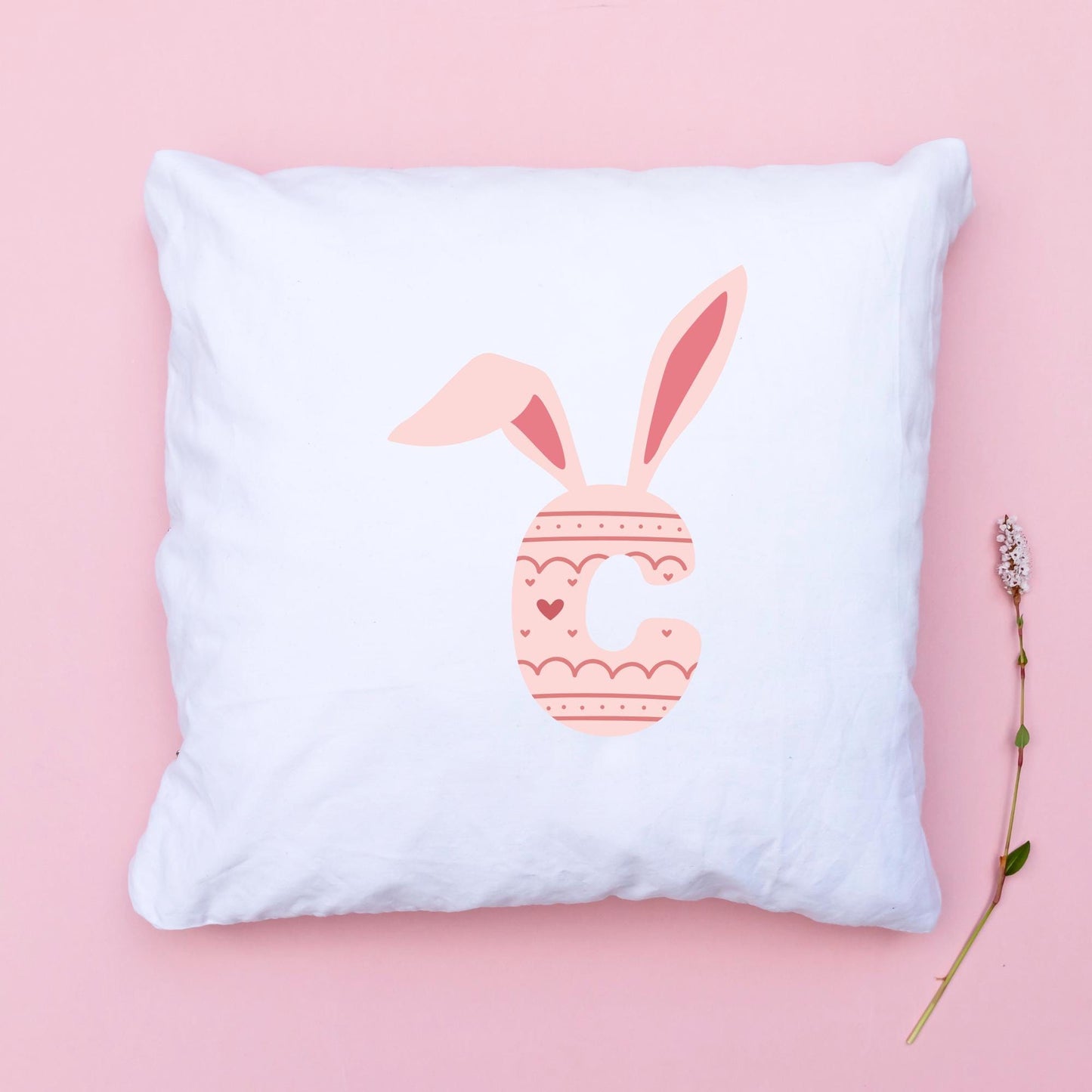 Easter Bunny Alphabet SVG Cut File Bundle for Cricut, Cute Spring Holiday Kid's SVG Font Letters, Rabbit Ears and Tail Easter Monogram PNG