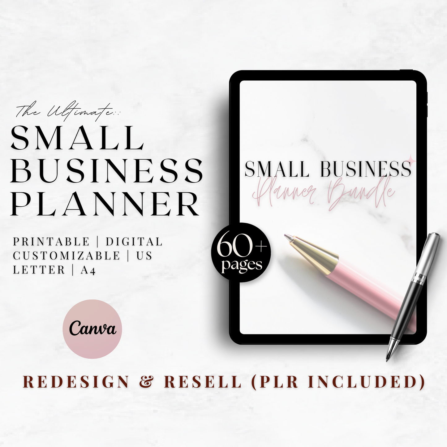 Ultimate Small Business Planner – 61-Page Digital Template Bundle & Editable Canva Organizer