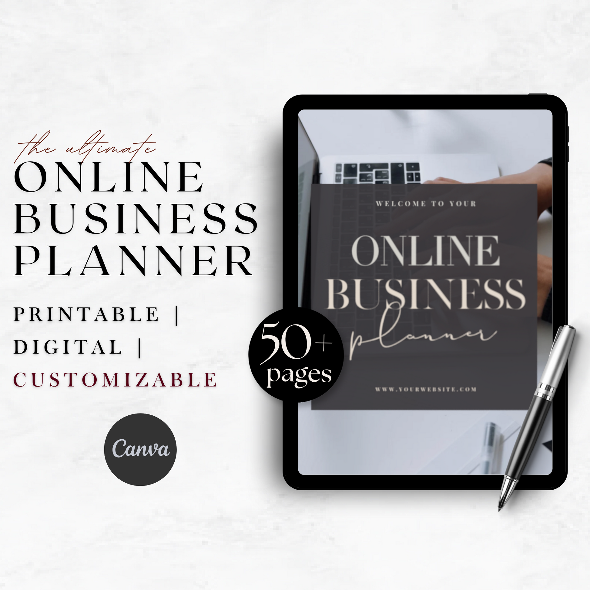 Online Business Planner | Digital Planner | Printable Startup & Small Business Plan | Financial Planner | Canva Template