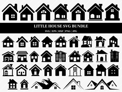 Little House Svg Bundle, Roof House Svg, Floral house SVG, Tiny house Svg, House Outline svg, Scandinavian house SVG, cut file for cricut