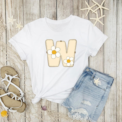 Daisy Alphabet Letter SVG Bundle, Floral Capital Alphabet svg files, Daisy Flower Bouquet PNG, Floral Alphabet Cut Files Digital Download